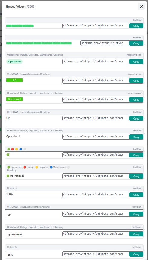 Step 2 - Embed widget examples