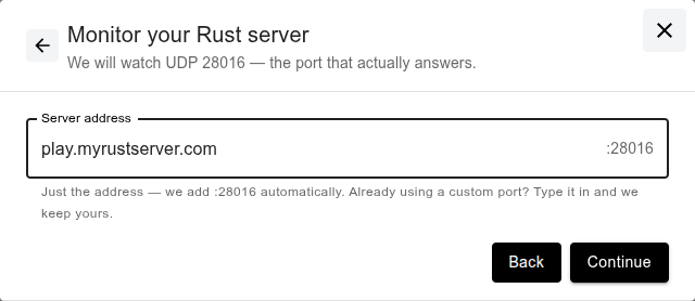 Step 3 - Enter the server address